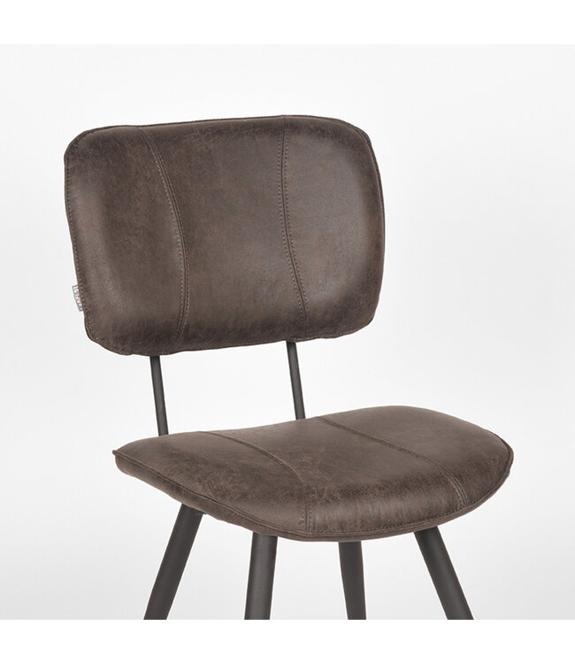 LABEL51 Eetkamerstoel Fos - Antraciet - Leder