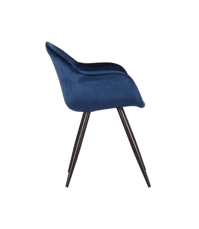 LABEL51 Eetkamerstoel Forli - Blauw - Fluweel