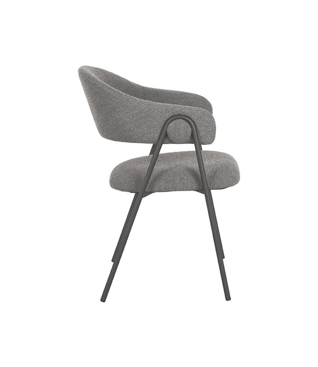LABEL51 Eetkamerstoel Lowen - Grijs - Boucle