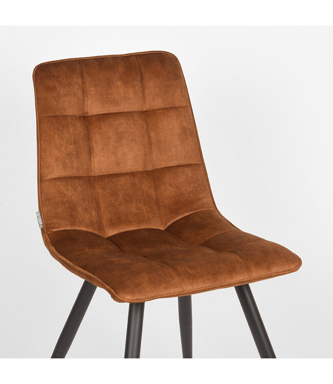 LABEL51 Eetkamerstoel Jelt - Oker - Velours