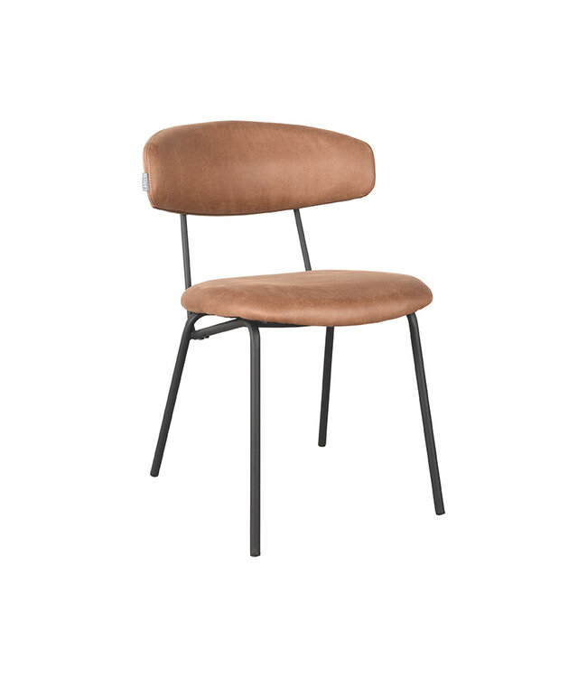 LABEL51 Eetkamerstoel Zack - Cognac - Microfiber