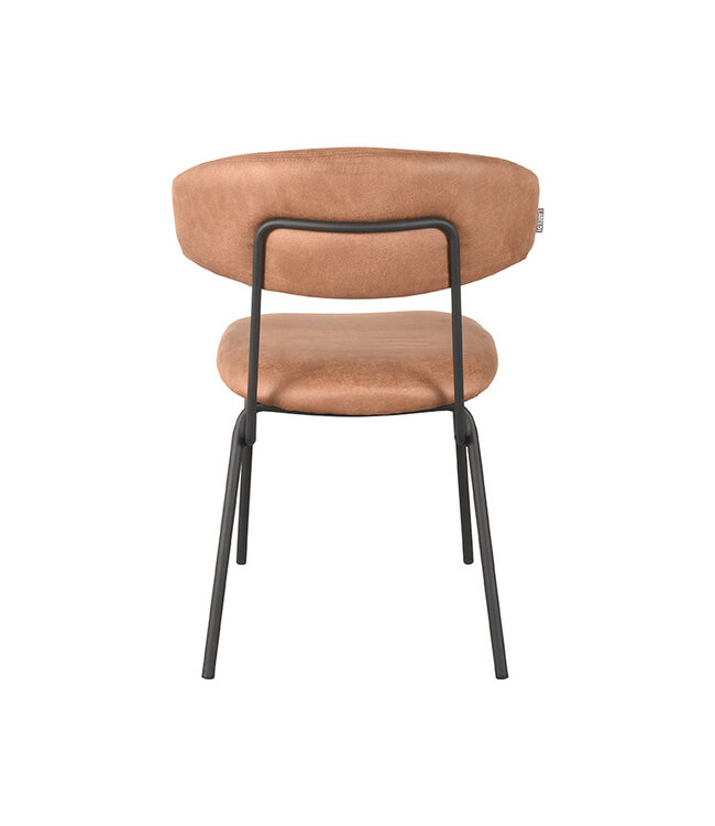 LABEL51 Eetkamerstoel Zack - Cognac - Microfiber