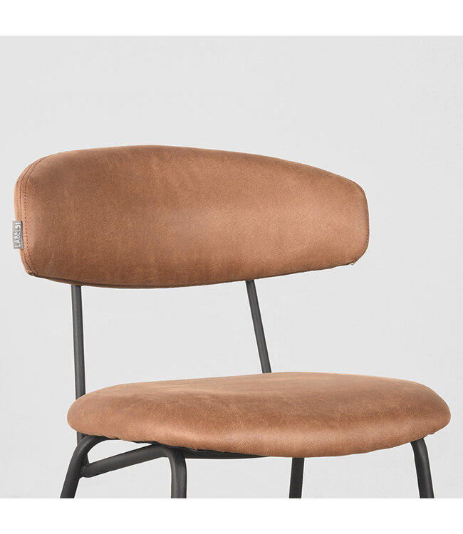 LABEL51 Eetkamerstoel Zack - Cognac - Microfiber