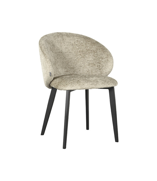 LABEL51 Eetkamerstoel Logan - Beige - Fluweel