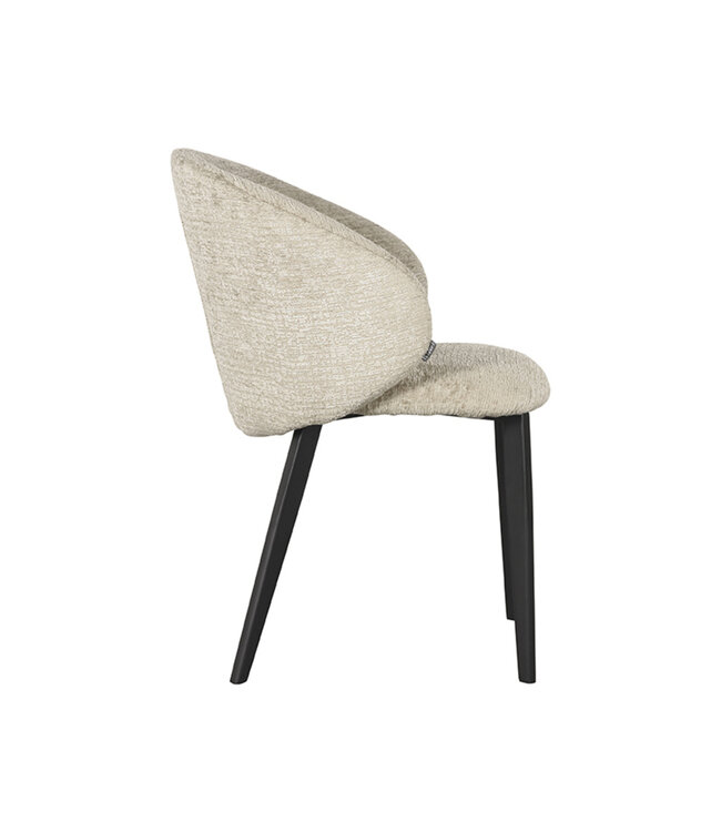 LABEL51 Eetkamerstoel Logan - Beige - Fluweel