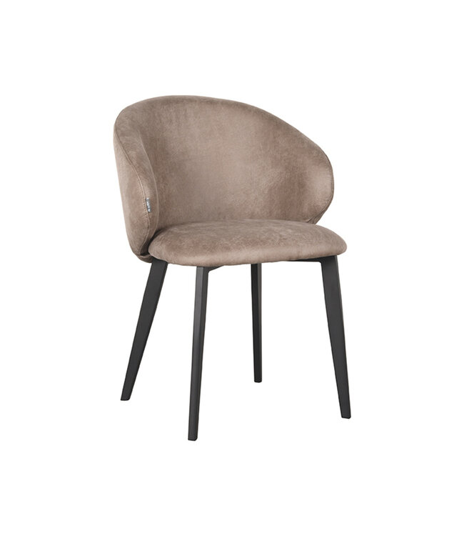 LABEL51 Eetkamerstoel Logan - Taupe - Microfiber