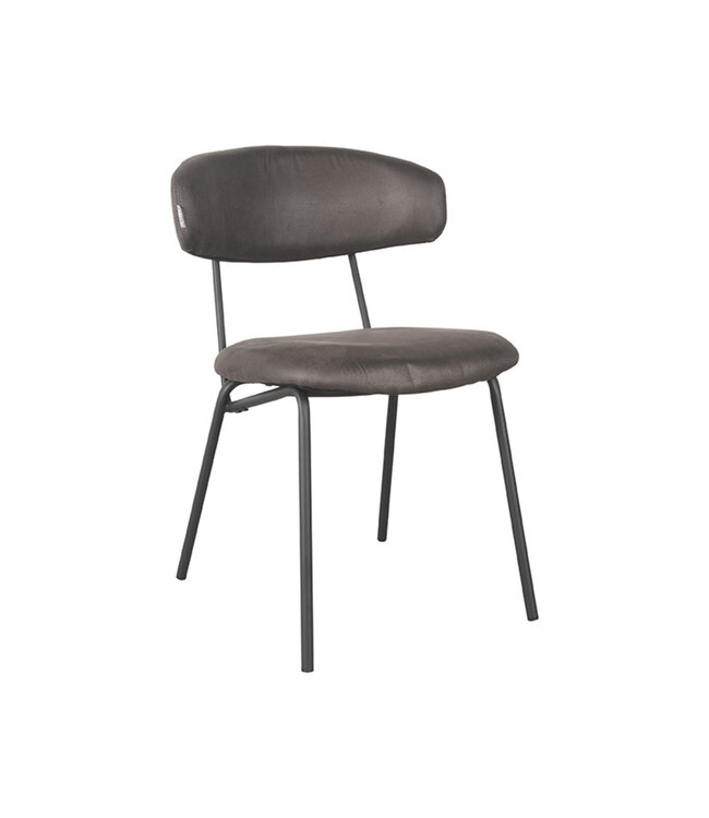LABEL51 Eetkamerstoel Zack - Antraciet - Microfiber