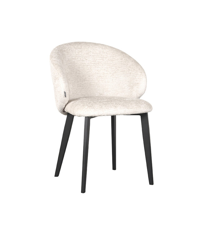 LABEL51 Eetkamerstoel Logan - CrÃ¨me - Fluweel