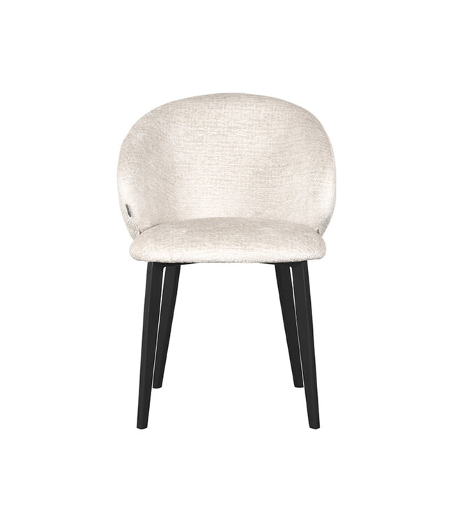 LABEL51 Eetkamerstoel Logan - CrÃ¨me - Fluweel