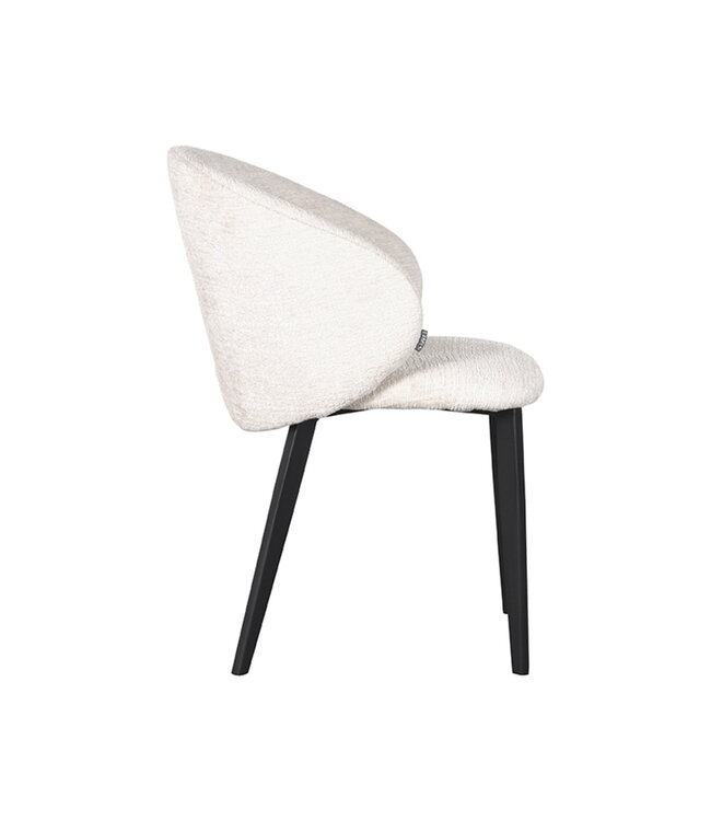 LABEL51 Eetkamerstoel Logan - CrÃ¨me - Fluweel