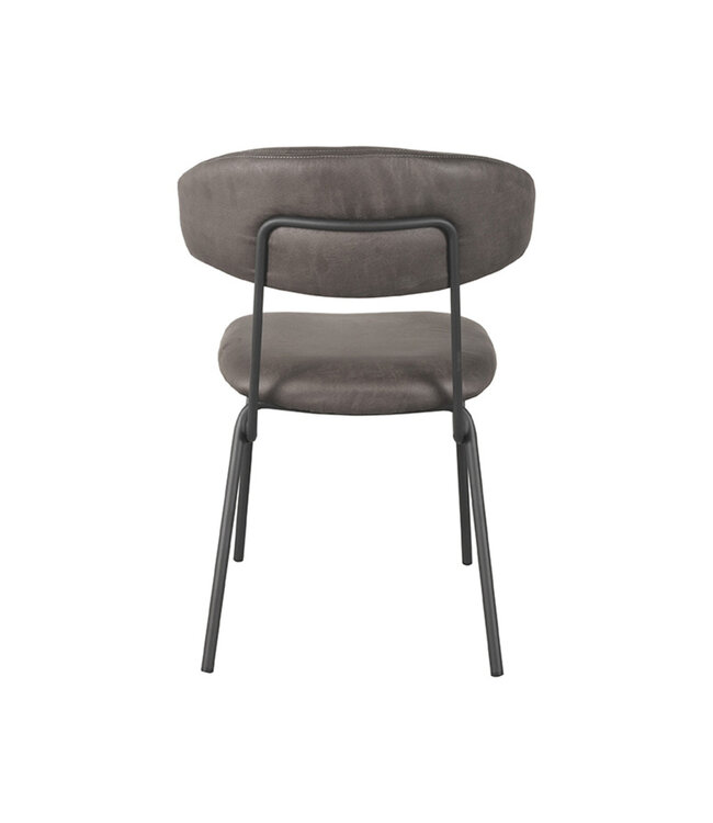 LABEL51 Eetkamerstoel Zack - Antraciet - Microfiber