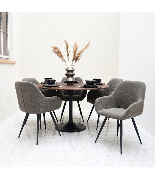 LABEL51 Eetkamertafel Otto - Espresso - Mangohout - 130 cm