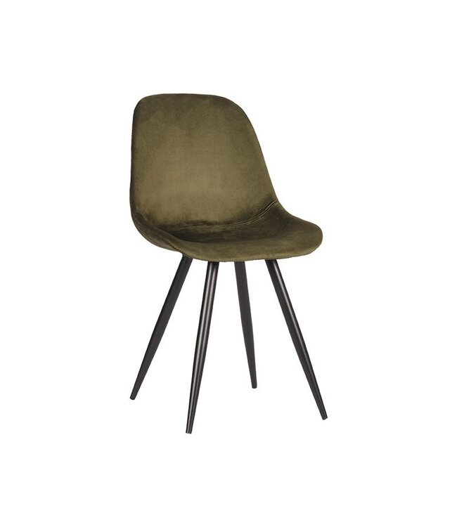 LABEL51 Eetkamerstoel Capri - Army Groen - Fluweel