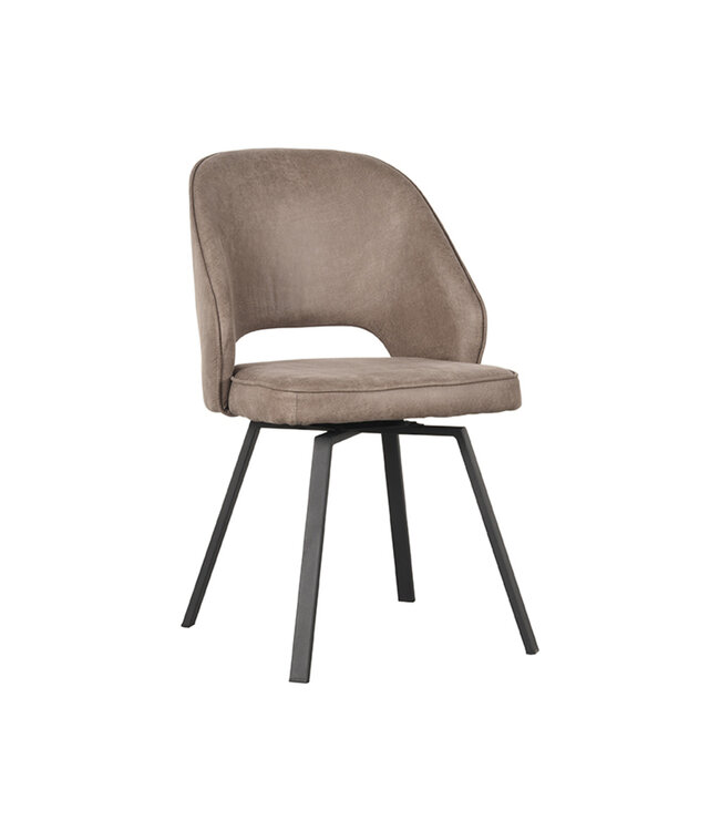 LABEL51 Eetkamerstoel Lewis - Taupe - Microfiber