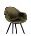 LABEL51 Eetkamerstoel Forli - Army green - Fluweel