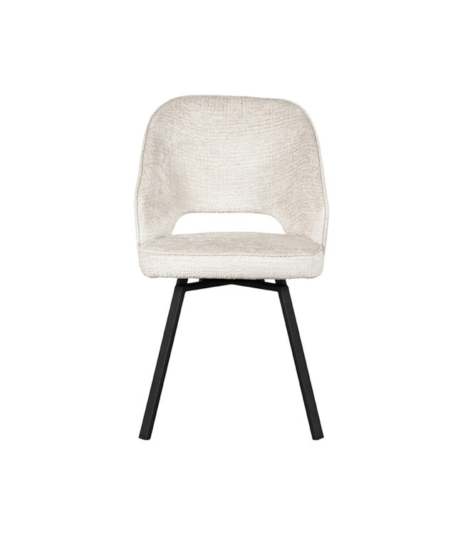 LABEL51 Eetkamerstoel Lewis - CrÃ¨me - Fluweel