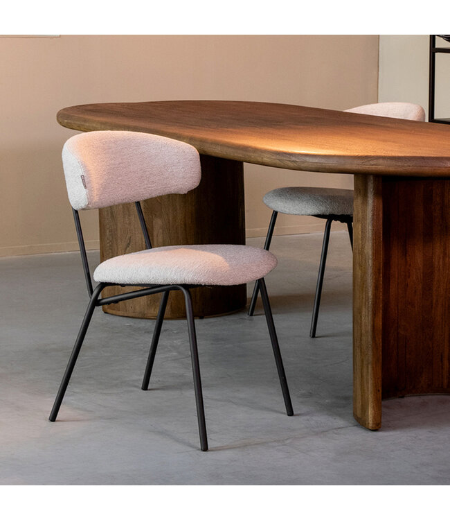 LABEL51 Eetkamerstoel Zack - Naturel - Boucle