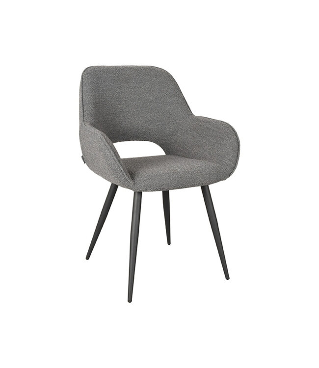 LABEL51 Eetkamerstoel Fer - Grijs - Boucle