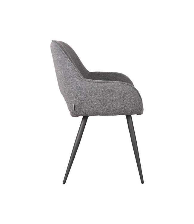 LABEL51 Eetkamerstoel Fer - Grijs - Boucle
