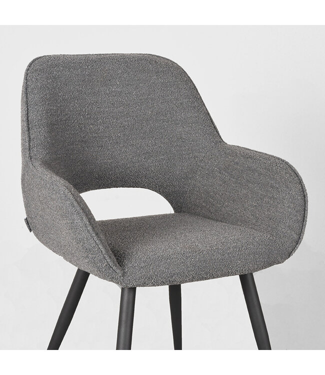 LABEL51 Eetkamerstoel Fer - Grijs - Boucle