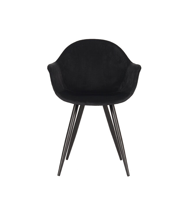 LABEL51 Eetkamerstoel Forli - Zwart - Fluweel
