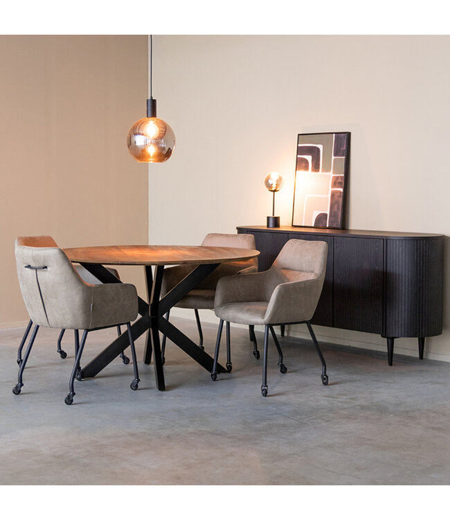 LABEL51 Eetkamerstoel Lenny - Taupe - Microfiber