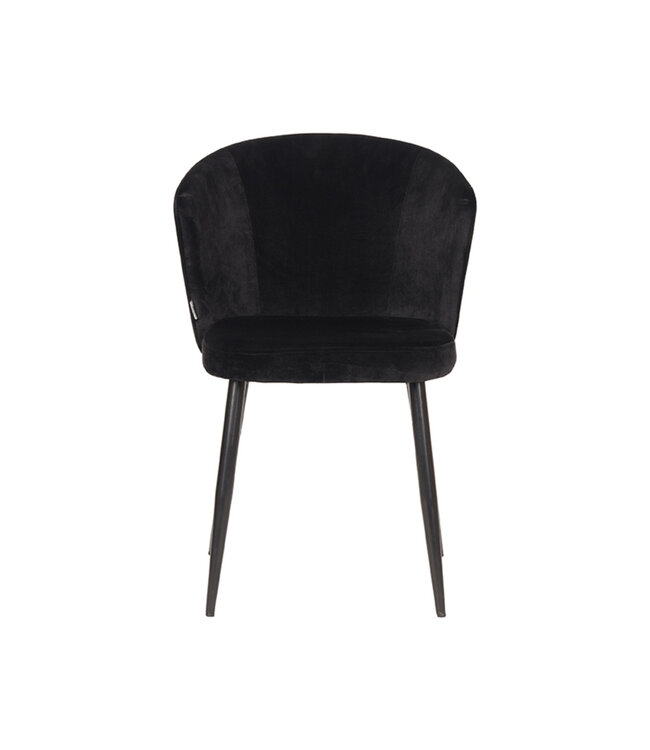 LABEL51 Eetkamerstoel Wave - Zwart - Fluweel