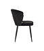 LABEL51 Eetkamerstoel Wave - Zwart - Fluweel