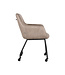 LABEL51 Eetkamerstoel Lenny - Taupe - Microfiber
