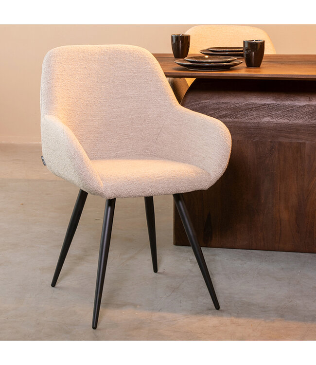 LABEL51 Eetkamerstoel Fender - Naturel - Boucle