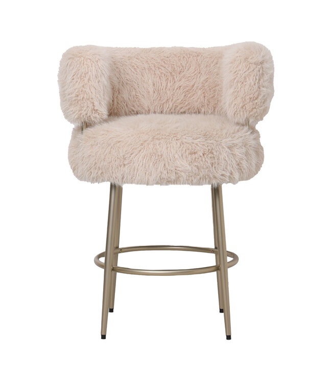 PTMD Hair Cream bar chair champagne metal base