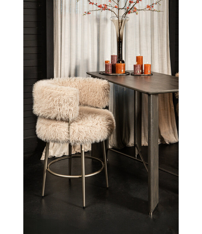PTMD Hair Cream bar chair champagne metal base