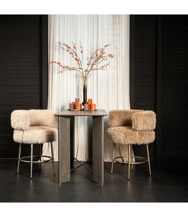 PTMD Hair Cream bar chair champagne metal base