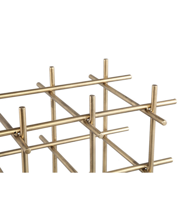 PTMD Gordo Brass stalen vierkante open frame wijnrek