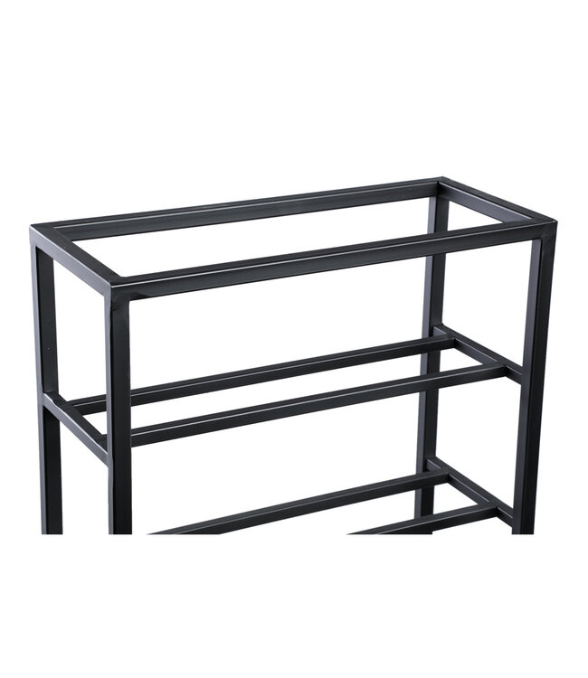 PTMD Kentyn Zwarte rechthoekige ijzeren wijnrek groot