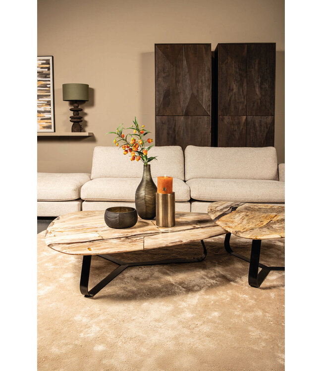 PTMD Deeba salontafel versteend hout 130