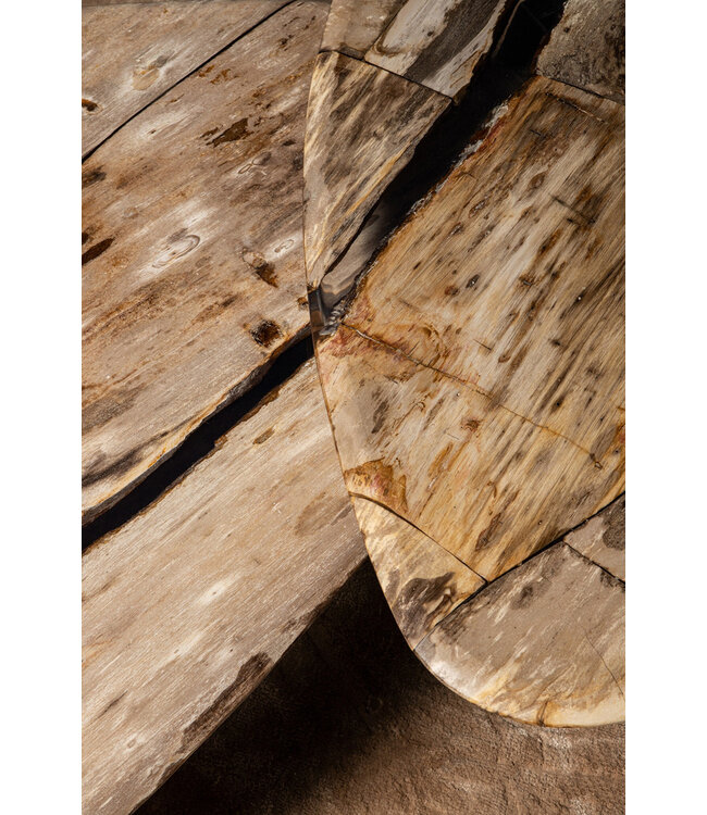 PTMD Deeba salontafel versteend hout 130