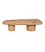 PTMD Fieron Natuurlijke houten salontafel met dubbele ronde basis