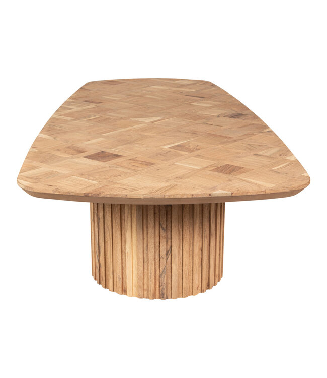 PTMD Fieron Natuurlijke houten salontafel met dubbele ronde basis