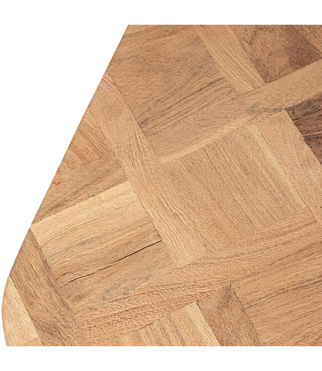 PTMD Fieron Natuurlijke houten salontafel met dubbele ronde basis