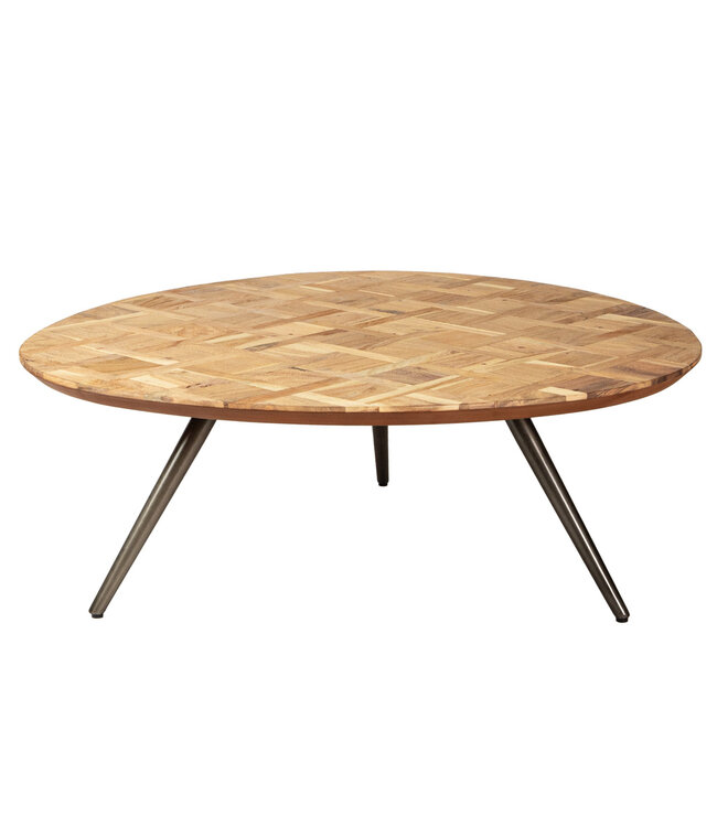 PTMD Fieron Natuurlijke houten salontafel organisch rond