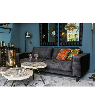 PTMD Nieuwe Khine crème versteend houten ronde salontafel sv