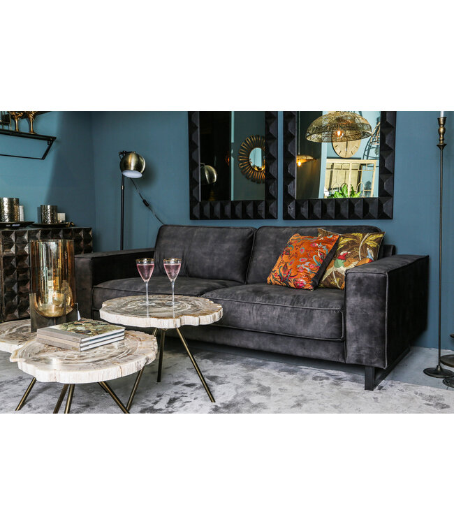 PTMD Nieuwe Khine crème versteend houten ronde salontafel sv