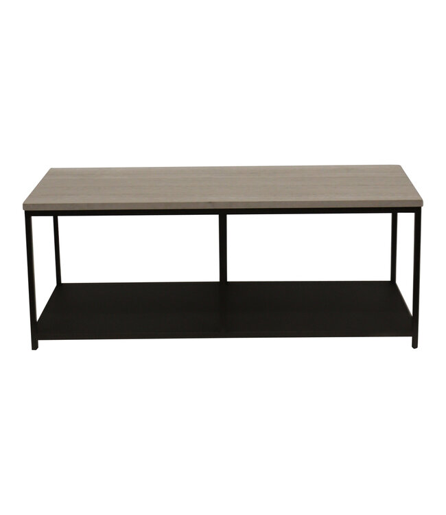 PTMD Laco Witte bijzettafel met marmeren blad en taupe metalen frame