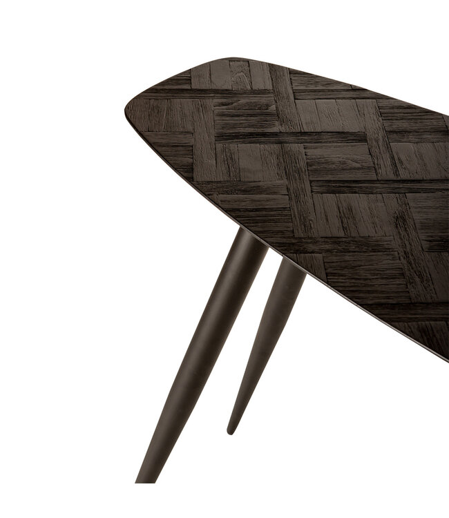 PTMD Tyano Black gerecycled teakhouten bijzettafel