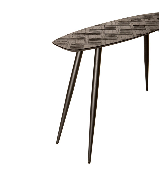 PTMD Tyano Black gerecycled teakhouten bijzettafel