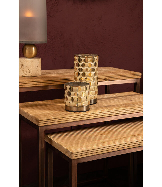 PTMD Zoah Koperen mangohouten rechthoekige bijzettafel SV3