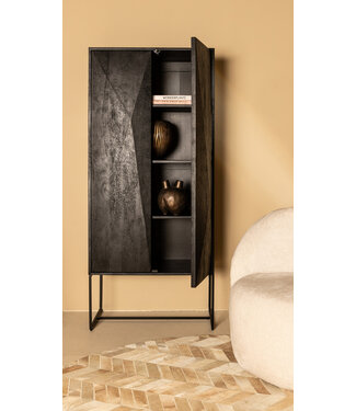 PTMD Onyx kast zwart 2 deuren