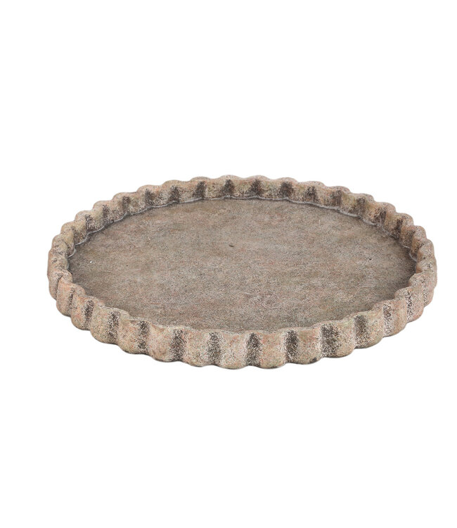 PTMD Jaydean Grey cementplaat met geribbelde structuur rond L.