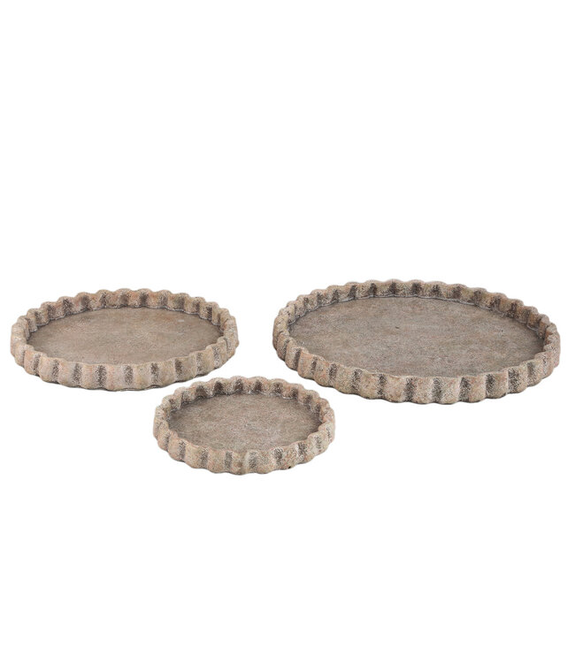 PTMD Jaydean Grey cementplaat met geribbelde structuur rond L.